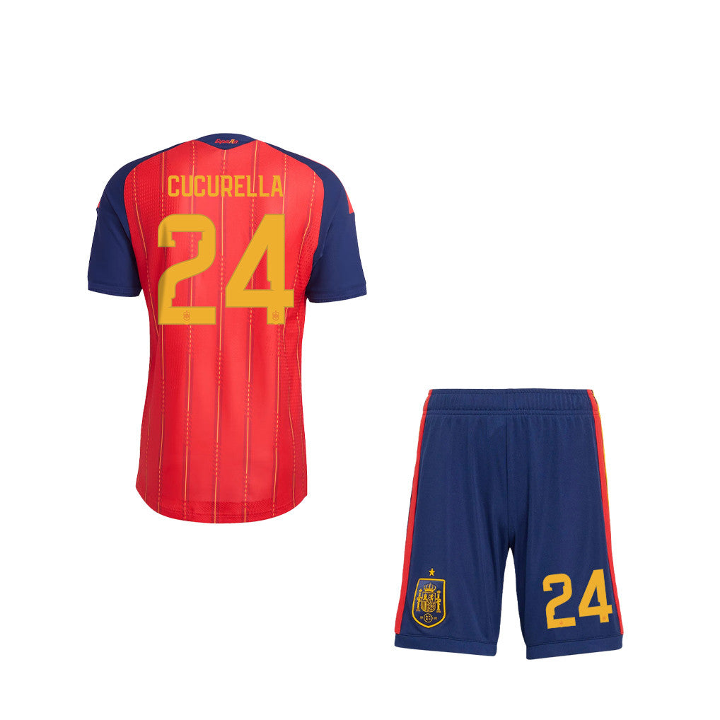 Marc Cucurella 24 Spain 2026 Home Men Jersey & Shorts Set – Red