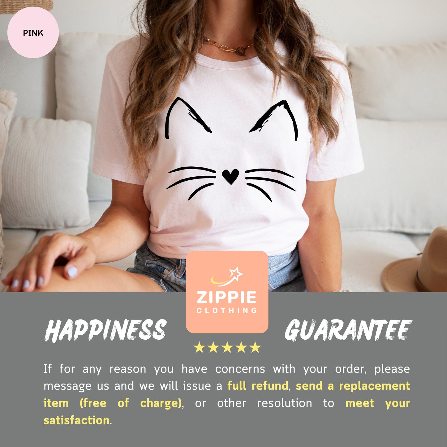 Cat Face Shirt for Women, Cat T Shirt for Her, Gift for Cat Lover for Birthday, Cat Mom TShirt from Daughter, Christmas Gift for Cat Owner