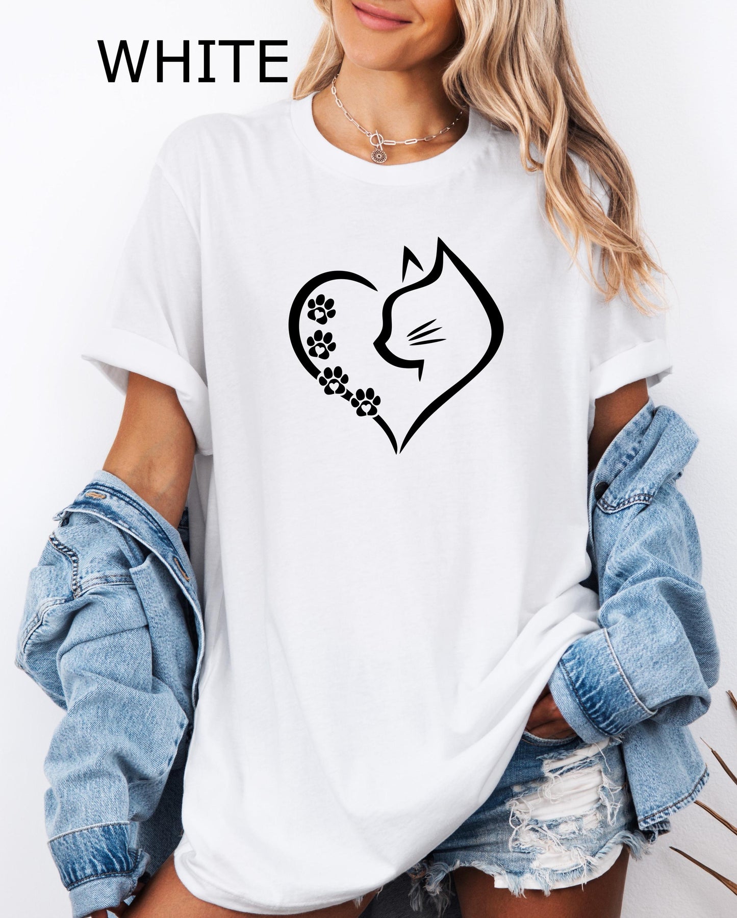 Cat Heart Shirt, Cat Shirt, Cats Shirt, Gift for Cat Mom, Cat Mom Shirt, Cat Shirts for Women, Cat Lover Shirt, Cat Owner Gift Idea