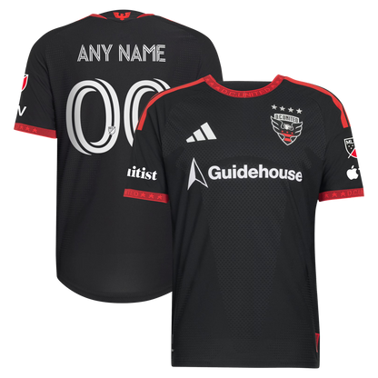 D.C. United // adidas Official 2026 Black-and-Red On-Field Patch Custom Jersey – Black