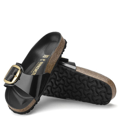 Birkenstock Women's Madrid Big Buckle Oiled Leather in High Shine Black