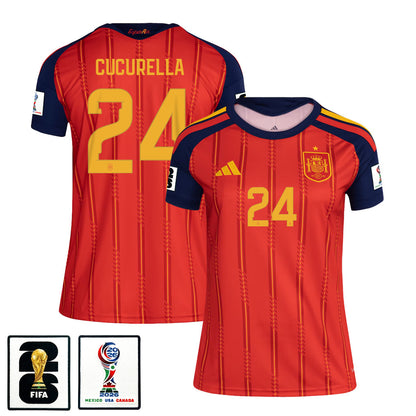 Marc Cucurella 24 Women's Spain National Team 2026 Home Jersey - Red