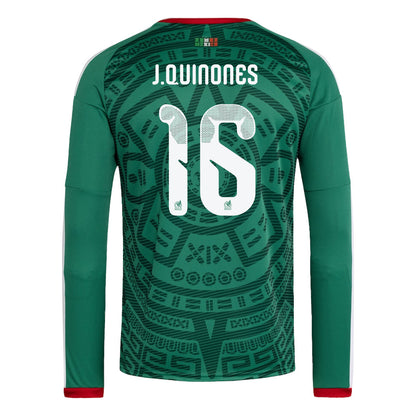 Julián Quiñones 16 Mexico National Team 2026 Home Long Sleeve Jersey - Green