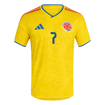 Luis Diaz 7 Colombia National Team 2026 Home Jersey - Yellow, Men