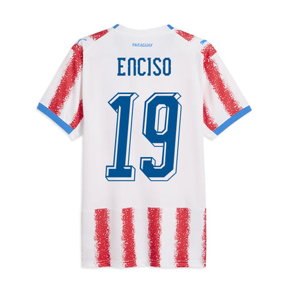 Julio Enciso #19 Paraguay National Team  2026 World Cup Home Jersey - White/Red, Men
