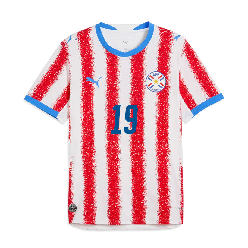 Julio Enciso #19 Paraguay National Team  2026 World Cup Home Jersey - White/Red, Men