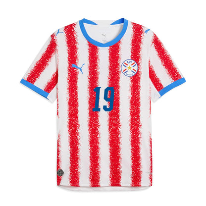 Julio Enciso #19 Paraguay National Team  2026 World Cup Home Jersey - White/Red, Men