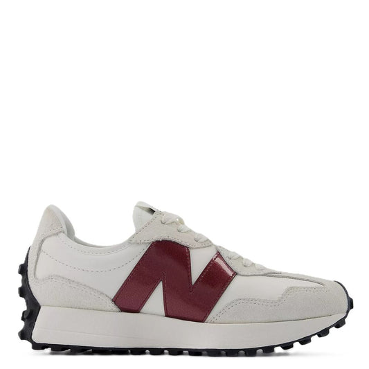 New Balance Women's 327 in Sea Salt with Monarch Burgundy