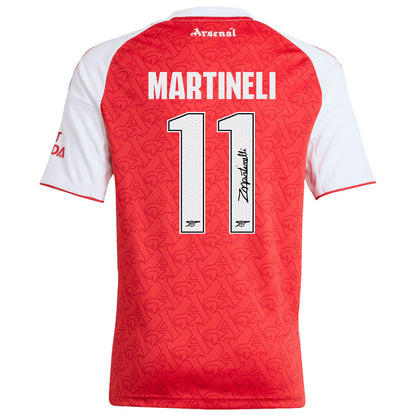 Gabriel Martinelli 11 Signature Arsenal 25/26 Home YOUTH Jersey - White/Red