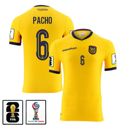 Willian Pacho 6 Ecuador National Team 2026 Home Jersey - Yellow, Men