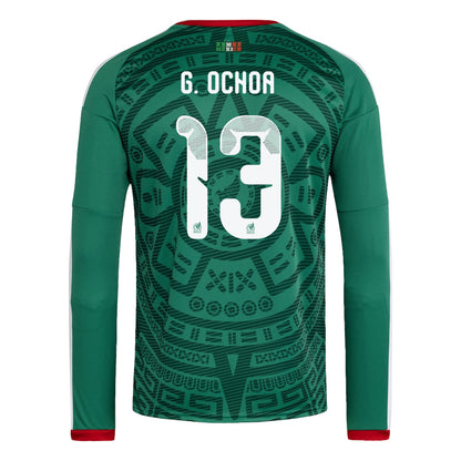 Guillermo Ochoa 13 Mexico National Team 2026 Home Long Sleeve Jersey - Green