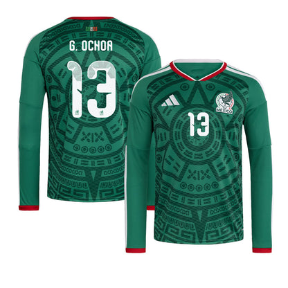 Guillermo Ochoa 13 Mexico National Team 2026 Home Long Sleeve Jersey - Green