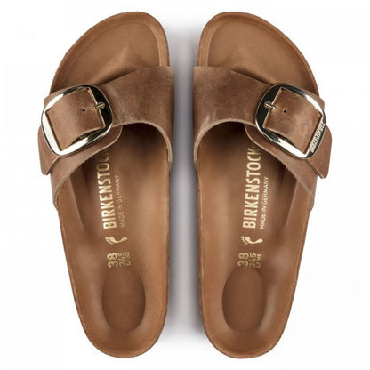 Birkenstock Women's Madrid Big Buckle Oiled Leather in Cognac