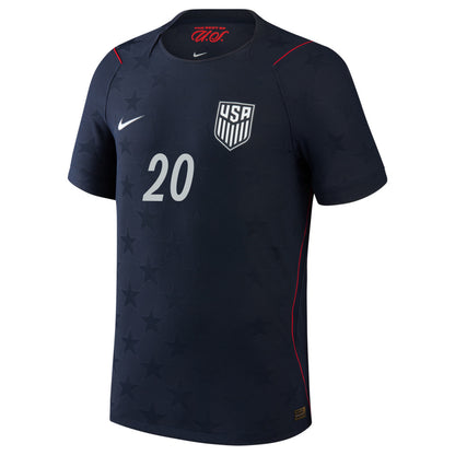 Folarin Balogun 20 USMNT 2026 Away Match Jersey - Blue Men