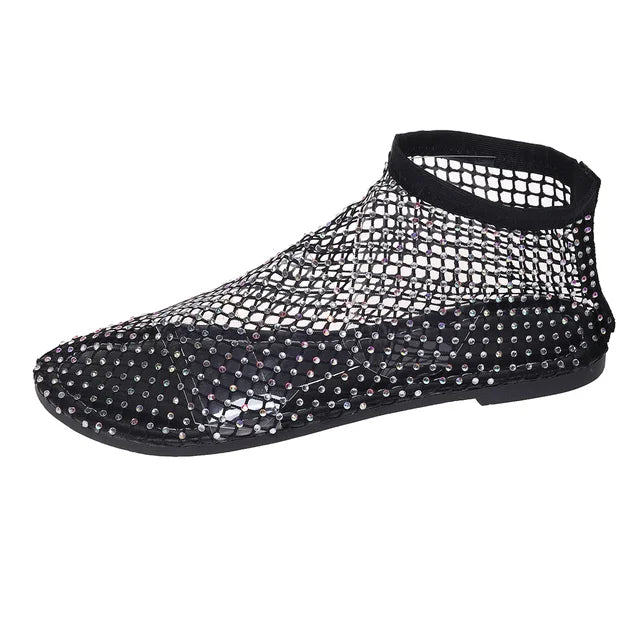🔥Ultra-comfortable House Shoes in shiny mesh with gems