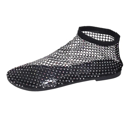 🔥Ultra-comfortable House Shoes in shiny mesh with gems