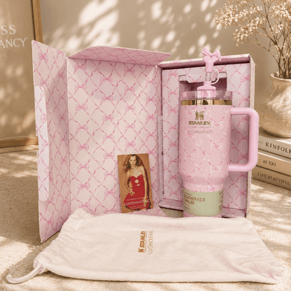 Stanley LoveShackFancy Pink Bow 40oz Insulated Tumbler Gift Set