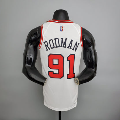 CAMISA NBA CHICAGO BULLS #91 RODMAN - 75° ANIVERSáRIO WHITE