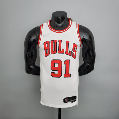CAMISA NBA CHICAGO BULLS #91 RODMAN - 75° ANIVERSáRIO WHITE