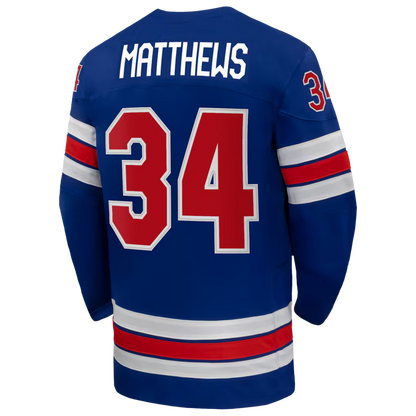 Nike USA Hockey 2026 Home Supporter Edition hockey Jersey – Auston Matthews #34 – Royal Blue