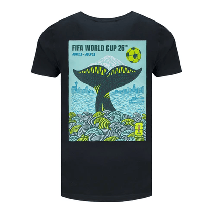 Seattle FIFA World Cup 2026 Wave Poster Graphic T-Shirt - Black
