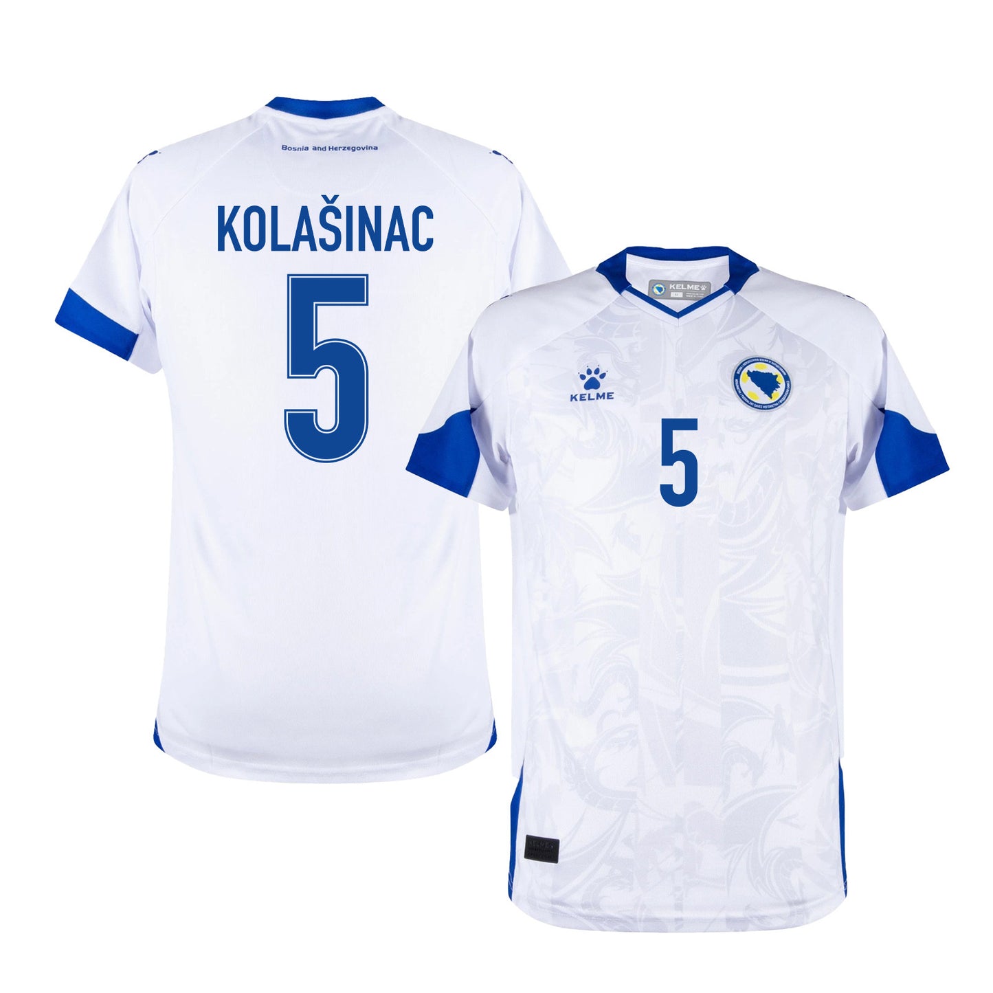 Sead Kolašinac #5 Bosnia and Herzegovina Away World Cup 2026 Jersey - White, Men