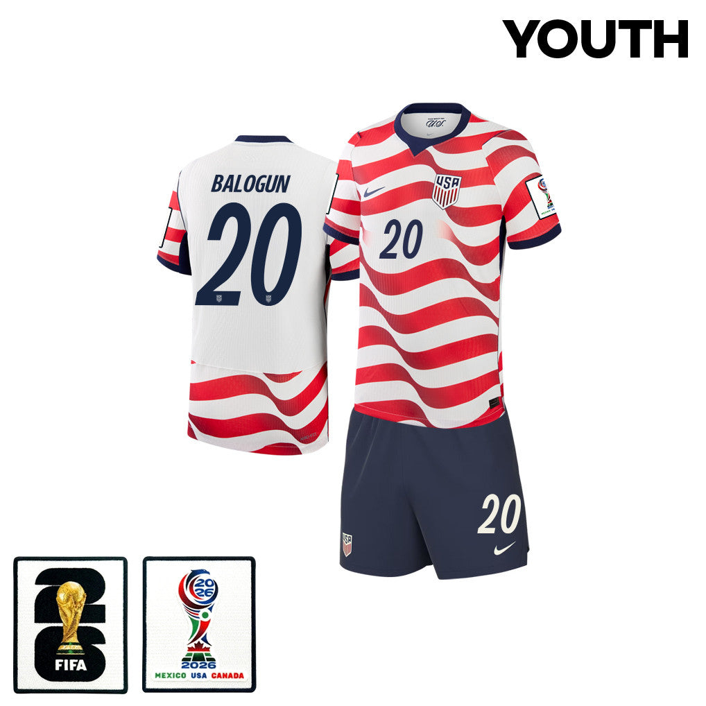 Folarin Balogun #20 USMNT  World Cup 2026 YOUTH Home Jersey