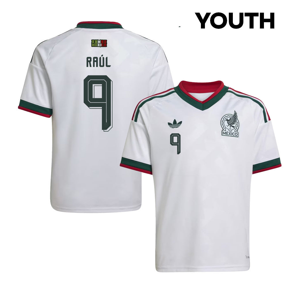Raúl Jiménez #9 Youth Mexico National Team World Cup 2026 Away Jersey - White