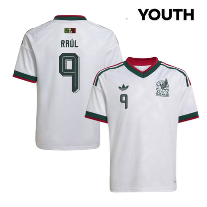 Raúl Jiménez #9 Youth Mexico National Team World Cup 2026 Away Jersey - White
