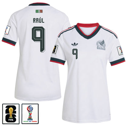 Raúl Jiménez #9 Women's Mexico World Cup 2026 National Team Away Jersey - White
