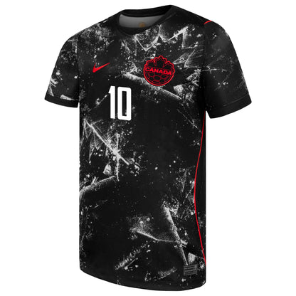 Jonathan David #10 Youth Canada National Team World Cup 2026 Away Jersey - Black