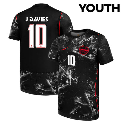 Jonathan David #10 Youth Canada National Team World Cup 2026 Away Jersey - Black