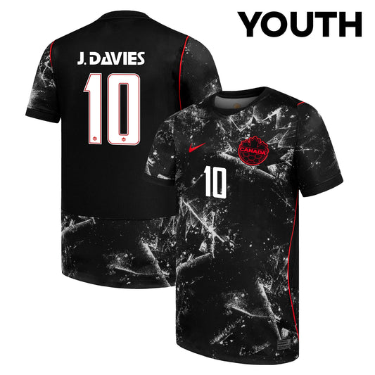 Jonathan David #10 Youth Canada National Team World Cup 2026 Away Jersey - Black