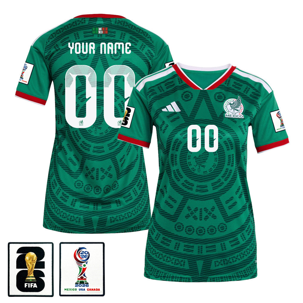 Mexico National Team World Cup 2026 Women's Home Jersey - Personalized - Green