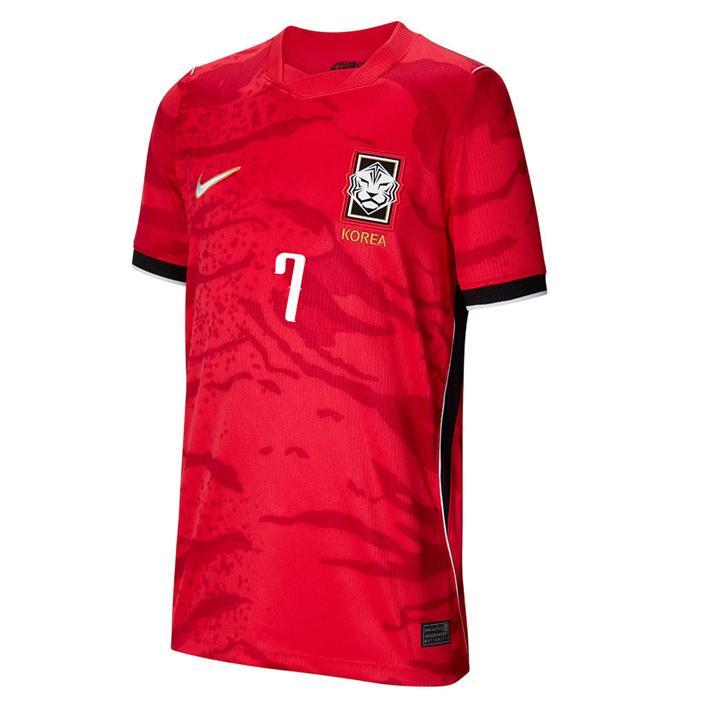 Son Heung-min #7 Youth South Korea National Team World Cup 2026 Home Jersey - Red