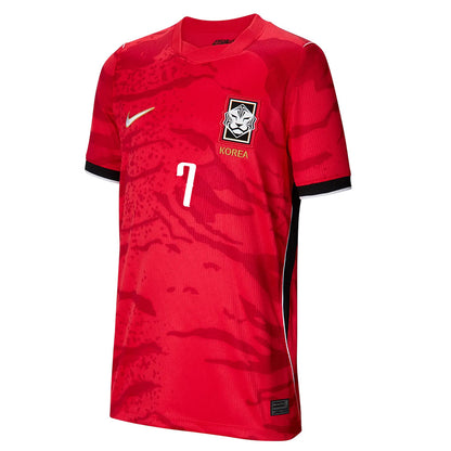 Son Heung-min #7 Youth South Korea National Team World Cup 2026 Home Jersey - Red