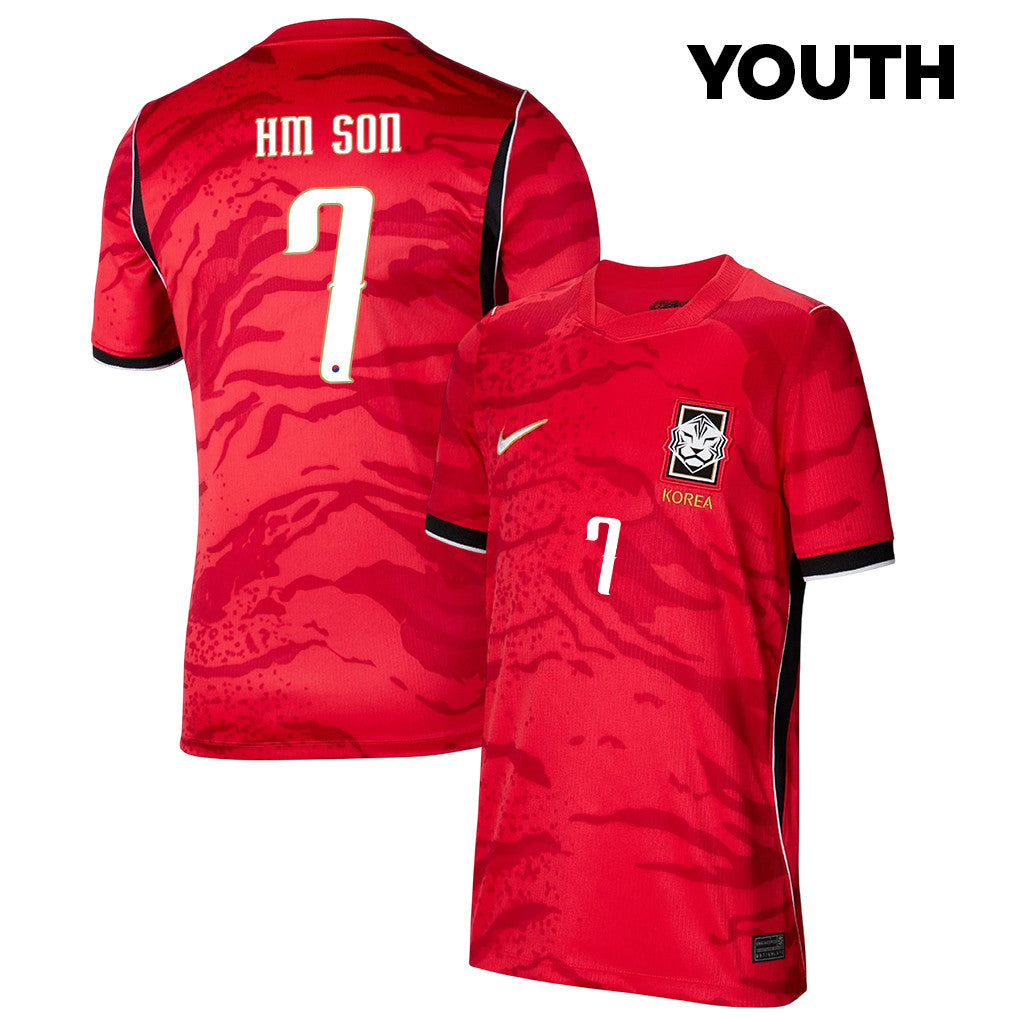 Son Heung-min #7 Youth South Korea National Team World Cup 2026 Home Jersey - Red