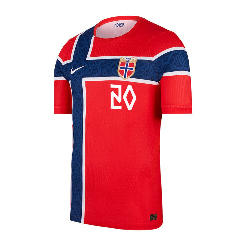 Antonio Nusa #20 Norway National Team 2026 World Cup Patch Home Jersey - Red, Men