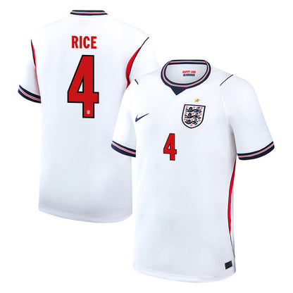 Declan Rice 4 England National Team 2026 Home Jersey - White, Men