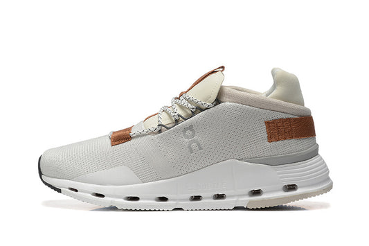 New On Cloud Cloudnova Running Shoes White Pearl Brown Shoe