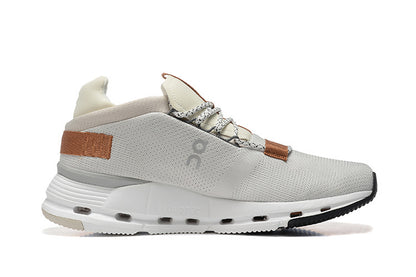 New On Cloud Cloudnova Running Shoes White Pearl Brown Shoe