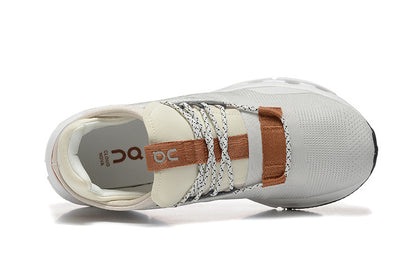 New On Cloud Cloudnova Running Shoes White Pearl Brown Shoe