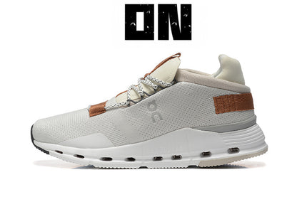 New On Cloud Cloudnova Running Shoes White Pearl Brown Shoe