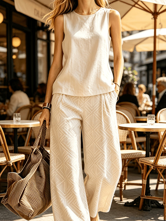 Women'S Casual Two-Piece Pants Set, Lightweight Breathable Daily Loungewear Outfit