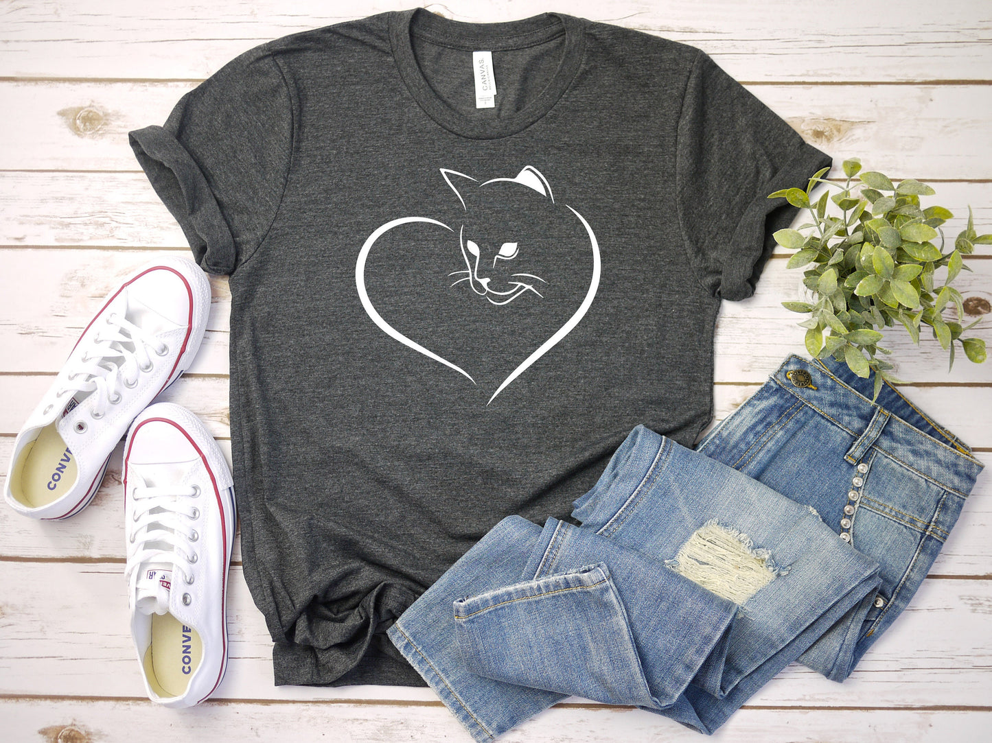 Cat Heart Women's T-shirt, Cat Heart Shirt, Cute Cat Shirt, Cat Lover Shirt, Gift For Cat Lover, Funny Cat T Shirt, Cat mom shirt, Cat Gift