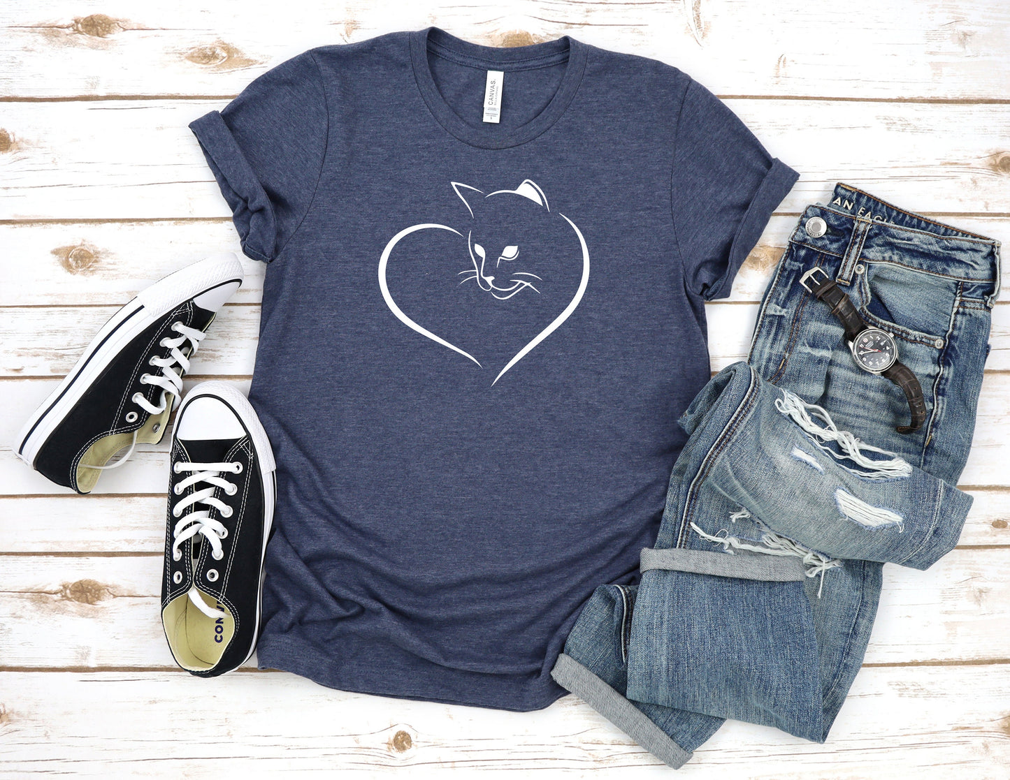 Cat Heart Women's T-shirt, Cat Heart Shirt, Cute Cat Shirt, Cat Lover Shirt, Gift For Cat Lover, Funny Cat T Shirt, Cat mom shirt, Cat Gift