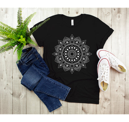 Mandala Shirt, Yoga Shirt, Cute Spring Shirt, Cute Shirt for Woman, Cute Mandala Shirt, Gifts for Her, Flower Shirt Pretty, Minimalist Shirt