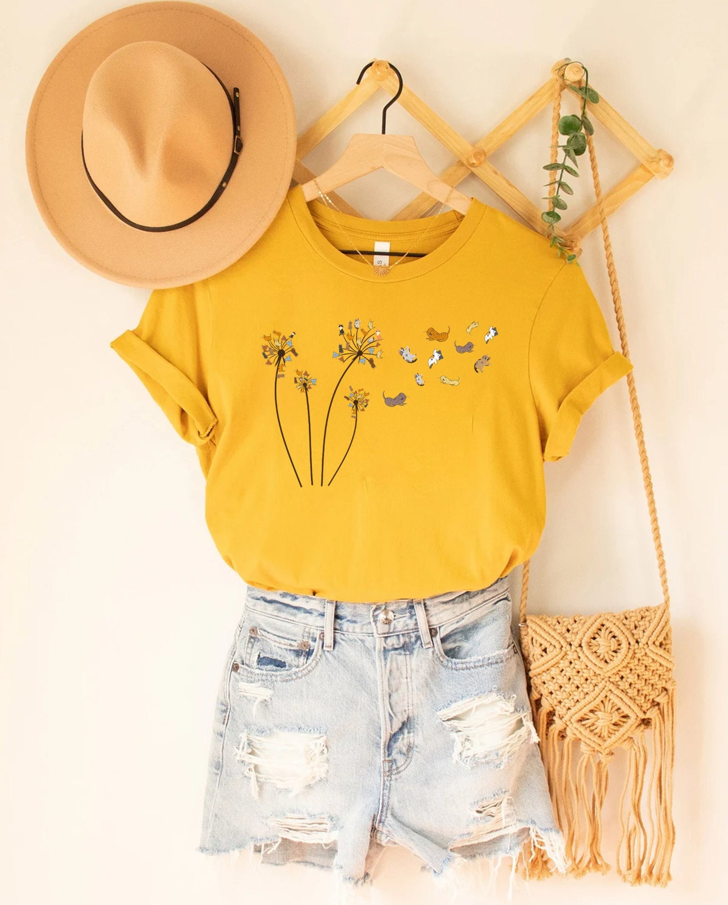 Cats Flower Fly Dandelion Shirt, Cute Cat Lover T-Shirt, Cat Lover Gift, Funny Cat Shirt, Summer Shirt, Cool Cat, Cat Shirt, Cat Lover Gift