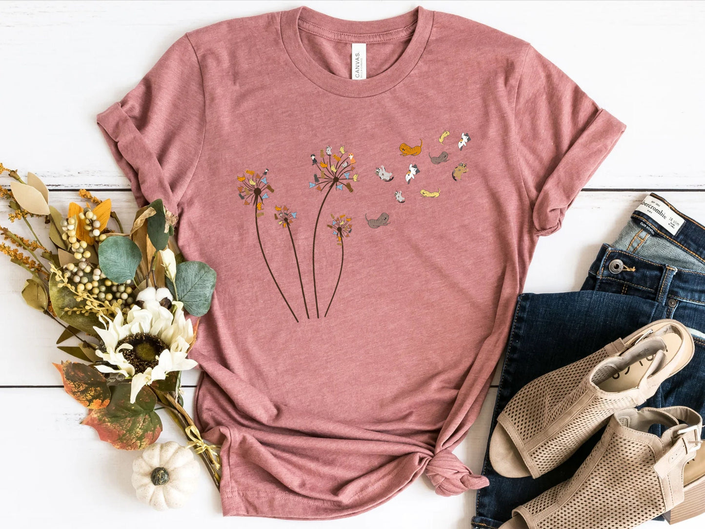 Cats Flower Fly Dandelion Shirt, Cute Cat Lover T-Shirt, Cat Lover Gift, Funny Cat Shirt, Summer Shirt, Cool Cat, Cat Shirt, Cat Lover Gift