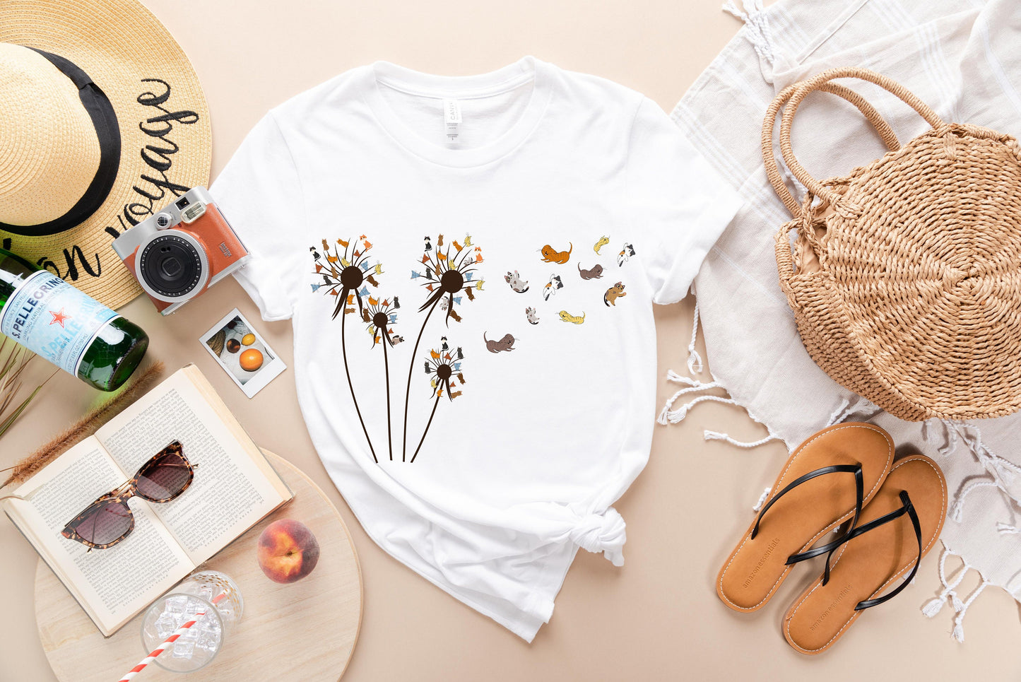 Cats Flower Fly Dandelion Shirt, Cute Cat Lover T-Shirt, Cat Lover Gift, Funny Cat Shirt, Summer Shirt, Cool Cat, Cat Shirt, Cat Lover Gift